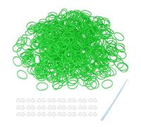 sourcing map 600 Pcs Loom Rubber Bands Kit with 25 Pcs S-Clips 1-Hook Rubber Bands Refill Bracelet Making Kits for Weaving DIY Handcrafts Gift, Grass Green