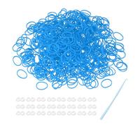 sourcing map 600 Pcs Loom Rubber Bands Kit with 25 Pcs S-Clips 1-Hook Rubber Bands Refill Bracelet Making Kits for Weaving DIY Handcrafts Gift, Light Blue