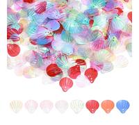 sourcing map 600 Pcs Loose Sequins 18mm Seashell Sequins and Spangles with 2 Holes for Sewing Embroidery Clothing DIY Crafts, Fantasy Transparent Multicolored