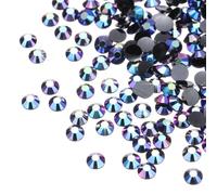 sourcing map 6000 Pcs Purple Black Resin Flatback Rhinestone SS16 4mm Resin Non Hotfix Rhinestones for Crafts DIY Design, Tumblers, Clothes, Makeup, Nail Art