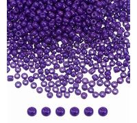 sourcing map 6000Pcs Small Glass Beads 8/0 3mm Loose Tiny Round Small Beads for Bracelet Earring Rings Jewelry Making, Purple