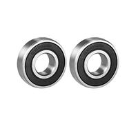 sourcing map 6001RS Deep Groove Ball Bearing Single Sealed 160101, 12mm x 28mm x 8mm Chrome Steel Bearings (Pack of 2)