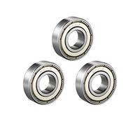 sourcing map 6001Z Deep Groove Ball Bearing Single Shield 60101, 12mm x 28mm x 8mm Chrome Steel Bearings (Pack of 3)