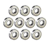 sourcing map 6001ZZ Ball Bearing 12mm X 28mm X 8mm Double Shielded 6001-2Z 80101 Deep Groove Bearings High Carbon Steel Z1 (Pack Of 10)