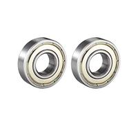 sourcing map 6001ZZ Ball Bearing 12mm x 28mm x 8mm Double Shielded 6001-2Z 80101 Deep Groove Bearings High Carbon Steel Z1 (Pack of 2)