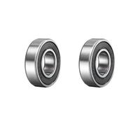 sourcing map 6002-2RS Deep Groove Ball Bearing, 2pcs 9/16" x 1-1/4" x 3/8" Chrome Steel Z1 Double Steel Sealed Bearing, Black