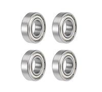 sourcing map 6004ZZ Deep Groove Ball Bearings Z2 20mm X 42mm X 12mm Double Shielded Carbon Steel 4pcs
