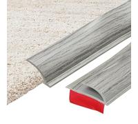 sourcing map 600cm x 30mm x 5mm Carpet to Tile Transition Strip, Self-Adhesive Carpet Edge Strip, PVC Gap Cover, Laminate Edge Trim for Uneven Surfaces, Gray Wood Grain