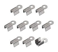 sourcing map 600Pcs Fold Over Cord Ends, 3.5x9mm Terminators Crimp Cap Clasp Tips for Leather Ribbon DIY Craft Making, Metallic Black