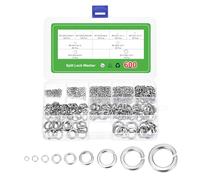 sourcing map 600Pcs M2 M2.5 M3 M4 M5 M6 M8 M10 M12 304 Stainless Steel Split Lock Washer Kit for Screw Bolts Machinery