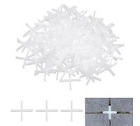sourcing map 600Pcs Tile Spacers, 2.5mm 3/32" Thick Cross Shape Wall Floor Tile Spacer Tiling Tools for Ceramic Tile Installation (PE Plastic, White)