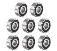 sourcing map 604-2RS Deep Groove Ball Bearings 4mm Bore 12mm OD 4mm Thick Chrome Steel ABEC1 Accuracy Z2 Noise Level 8pcs