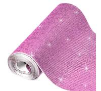 sourcing map 60750 Pcs Bling Crystal Rhinestone Sheet Self-Adhesive Rhinestone Diamond Gems Sticker 59 x 7.9 Inch DIY Car Decoration Sticker for DIY Car Phone Clothing, DIY Craft Silver Pink