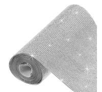 sourcing map 60750 Pcs Bling Crystal Rhinestone Sheet Self-Adhesive Rhinestone Diamond Gems Sticker 59 x 7.9 Inch DIY Car Decoration Sticker for DIY Car Phone Clothing Craft Silver