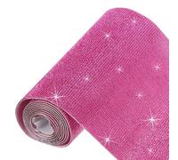 sourcing map 60750 Pcs Bling Crystal Rhinestone Sheet Self-Adhesive Rhinestone Diamond Gems Sticker 59 x 7.9 Inch DIY Car Decoration Sticker for DIY Car Phone Clothing Craft Rose Red