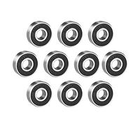 sourcing map 607RS Deep Groove Ball Bearing Single Sealed 160017, 7mm x 19mm x 6mm Chrome Steel Bearings (Pack of 10)