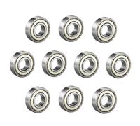 sourcing map 608ZZ Deep Groove Ball Bearing Single Shield 60018, 8mm x 22mm x 7mm Chrome Steel Bearings (Pack of 10)