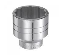 sourcing map 60mm 12 Point Shallow Socket 1" Drive Standard Metric CR-V