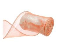 sourcing map 60mm Wide Sparkly Sheer Wired Organza Ribbon Pastel Shimmer Iridescent Chiffon Ribbons 4.6m Orange for Gift Wrapping Bouquet Wedding Bows