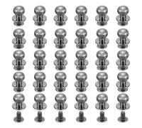 sourcing map 60Pcs 10mm Chicago Screws Round Head Button Leathercraft Rivets for DIY Leather Crafting Decoration Handbag Shoes Belt Repair, Metallic Black