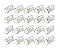 sourcing map 60Pcs 26mm/ 1-inch Key Fob Hardware with Keychain Ring for Bag Webbing Wristlets, Lanyards, Silver Tone