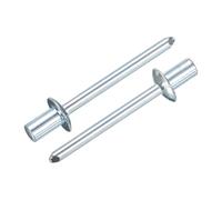 sourcing map 60Pcs 3/16"x5/16" Round Head Closed End Blind Rivets, Zinc-Plated Carbon Steel Grip and Mandrel Cap Blind Rivets, Silver