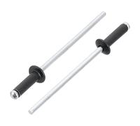 sourcing map 60Pcs 3/32"x5/16" Aluminum Blind Rivets, Aluminum Grip and Steel Mandrel, Dome Head Long Split Rivets for Metal, Furniture, Automotive, Black