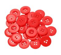 sourcing map 60pcs 32L Sewing Buttons 4/5"(20mm) Resin Round Flat 4-Hole Craft Replacement Buttons for Sewing Clothing and DIY, Red