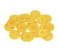 sourcing map 60pcs 40L Sewing Buttons 1"(25mm) Resin Round Flat 4-Hole Craft Buttons for Sewing Clothing and DIY, Yellow