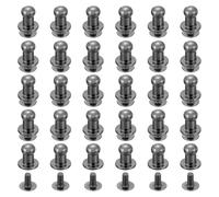 sourcing map 60Pcs 5mm Chicago Screws Round Head Button Leathercraft Rivets for DIY Leather Crafting Decoration Handbag Shoes Belt Repair, Metallic Black