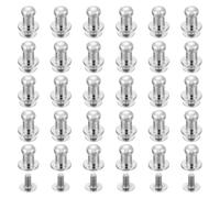 sourcing map 60Pcs 5mm Chicago Screws Round Head Button Leathercraft Rivets for DIY Leather Crafting Decoration Handbag Shoes Belt Repair, Silver
