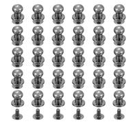 sourcing map 60Pcs 6mm Chicago Screws Round Head Button Leathercraft Rivets for DIY Leather Crafting Decoration Handbag Shoes Belt Repair, Metallic Black