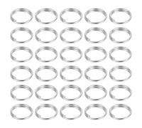 sourcing map 60Pcs 8mm Double Loops Split Rings, Round Jump Ring Connector, Small Nickel Plated Small Key Chain Ring Part for DIY Crafts Making, Silver