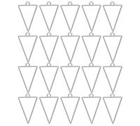 sourcing map 60Pcs Alloy Open Bezel Pendants, Triangle Hollow Frame Pendant Geometric Open Back Frame Pendant for Resin Jewelry Making Earrings Necklace Bracelet DIY, Silver Tone