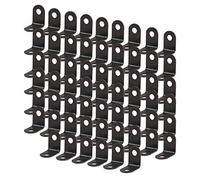 sourcing map 60pcs Angle Bracket Metal 12x12mm Black Corner Brace Fastener L Shaped Right Angle Brackets Corner Protector Shelf Support with Screws for Furniture
