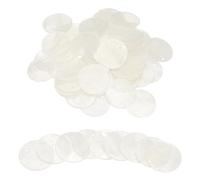 sourcing map 60Pcs Capiz Shells 2cm/0.8" Round Natural Shells with 2 Holes for Seashell Wind Chimes Curtain Shell Garland DIY Craft Wedding Home Decoration, White