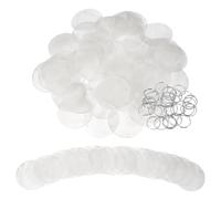 sourcing map 60Pcs Capiz Shells, 5cm/2" Round Natural Shells with 2 Holes and Silver Ring for Seashell Wind Chimes Curtain Shell Garland DIY Jewelry Craft Wedding Home Decoration, White