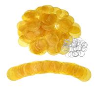 sourcing map 60Pcs Capiz Shells, 5cm/2" Round Natural Shells with 2 Holes and Silver Ring for Seashell Wind Chimes Curtain Shell Garland DIY Jewelry Craft Wedding Home Decoration, Gold