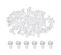 sourcing map 60Pcs Clear Acrylic Screws, M4x6mm PC Plastic Phillips Round Head Screw Metric Coarse Thread Bolts for Machine Accessories, Transparent