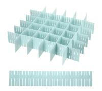 sourcing map 60Pcs Drawer Divider Organizer, Plastic Adjustable Separator Drawer Storage for Underwear Makeup Scarf Socks Organizers, Blue(Free Cutting)
