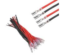 sourcing map 60Pcs Female Spade Crimp Terminal with Insulating Sleeve 2.8mm, Female Spade Quick Connector Assortment Kit with 20cm Wires, Flame Retardant Cover, Red/Black
