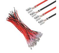 sourcing map 60Pcs Female Spade Crimp Terminal with Insulating Sleeve 6.30mm, Female Spade Quick Connector Assortment Kit with 30cm Wires, Flame Retardant Cover, Red/Black
