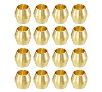 sourcing map 60Pcs Fit for 3mm(1/8") Tube OD Brass Compression Sleeve Ferrules Brass Compression Tube Fitting for Water Oil Air Pipe