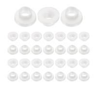 sourcing map 60pcs Flanged Sleeve Bearings Plastic Bushings ID 3mm x OD 3.6mm x Length 2.8mm Nylon Bushings, White
