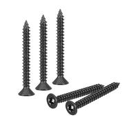 sourcing map 60Pcs Flat Head Torx Screws, M4 x 35mm 304 Stainless Steel Countersunk Self Tapping Anti-Theft Wood Screws Tamper Resistant Screws Fit T20 Bit for Wood, Fence, Decking (Black)