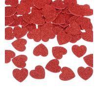 sourcing map 60Pcs Glitter Foam Stickers 1 Inch Self-Adhesive Sparkly Heart-Shape Glitter Stickers for Arts Craft Supplies, DIY and Decor, Red