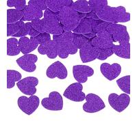 sourcing map 60Pcs Glitter Foam Stickers 1 Inch Self-Adhesive Sparkly Heart-Shape Glitter Stickers for Arts Craft Supplies, DIY and Decor, Purple