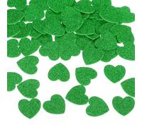 sourcing map 60Pcs Glitter Foam Stickers 1 Inch Self-Adhesive Sparkly Heart-Shape Glitter Stickers for Arts Craft Supplies, DIY and Decor, Green