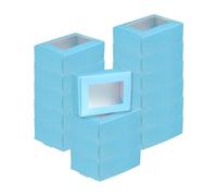 sourcing map 60Pcs Kraft Soap Boxes, 3.3" x 2.4" x 1.2" Mini Kraft Treat Box with Clear Window for Candy Cookie Gift Party Favor Treats Packaging (Blue)