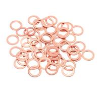 sourcing map 60Pcs M10 Flat Copper Washers, 10x14x1mm Copper Upgraded Flat Gasket Metric Sealing Crush Ring Washers for Hydraulic Fittings Screw Bolt Nut Electronic Repair